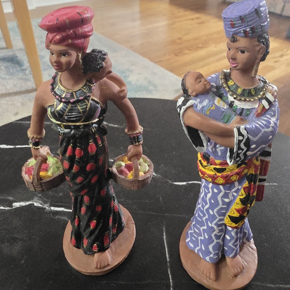 Two Vintage African themed figurines